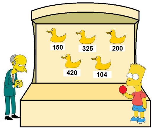 PÁGINA: 5 de 13 5. Identificar datos en un dibujo. Observa el dibujo. Luego, responde. Qué patos se deben tumbar para obtener 475 puntos? Qué patos se deben tumbar para obtener 620 puntos?