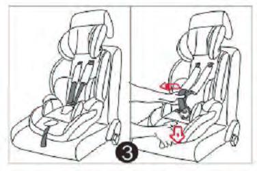 GRUPO 1 (9-18 KG): INSTALACIÓN IMPORTANTE La butaca para automóvil posee cinturón de seguridad conveniente para niños con un peso entre 9-18 Kgs (Grupo l - alrededor de 78-92cm de