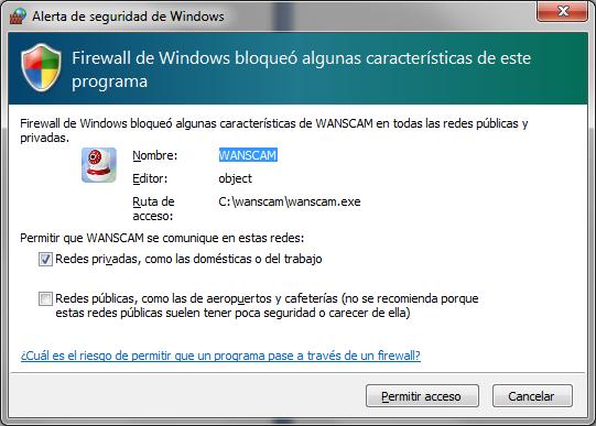 Nota: Si el firewall de Windows le pide permiso para conectar, dígale "Permitir acceso" 5.