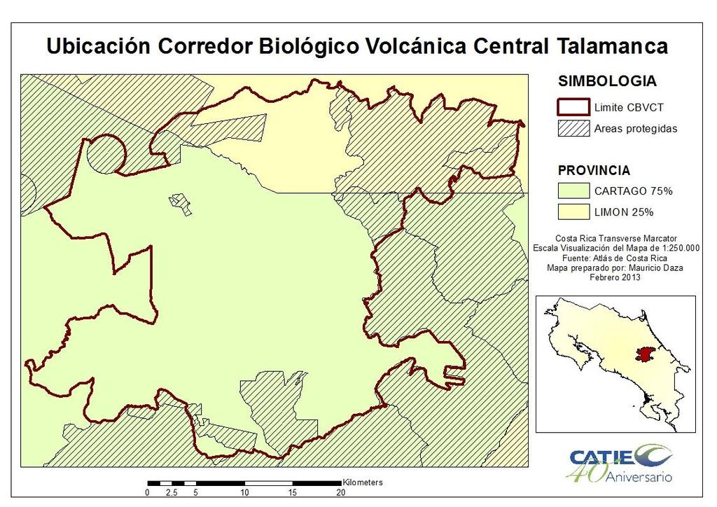 Figura 1. Ubicación Corredor Biológico Volcánica Central Talamanca. 2.