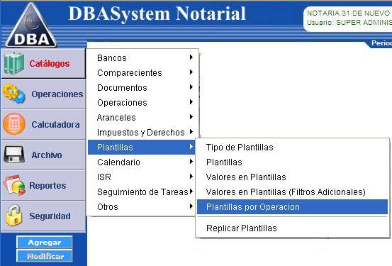 que elija la operación, el sistema DBASystem Notarial le envíe automáticamente la o las plantilla que debe utilizar. 1.