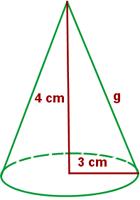 Calcula la generatriz el área total de un cono cua altura mide cm el radio de la base es de cm. 1º.