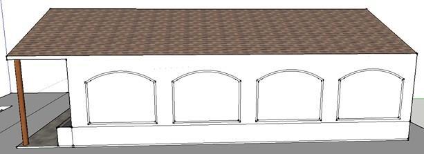 como la figura. A continuación desde el pavimento crear las columnas hacia la cubierta frontal (creamos un círculo y lo levantamos hasta la cubierta).