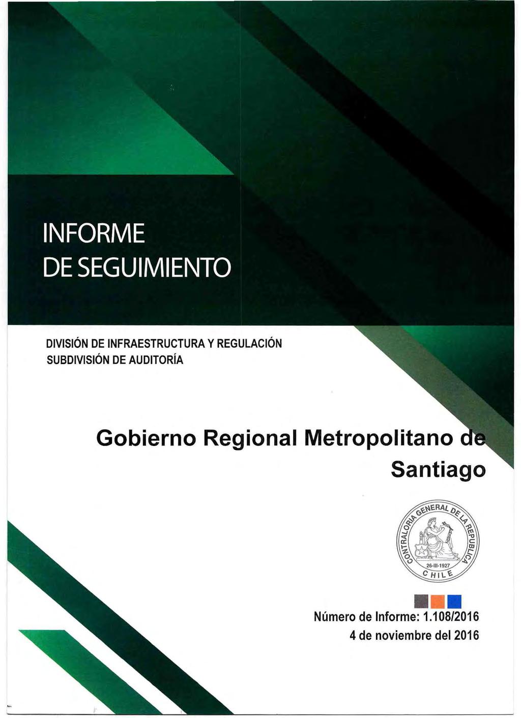 SUBDIVISIÓN DE AUDITORÍA Gobierno Regional Metropolitano
