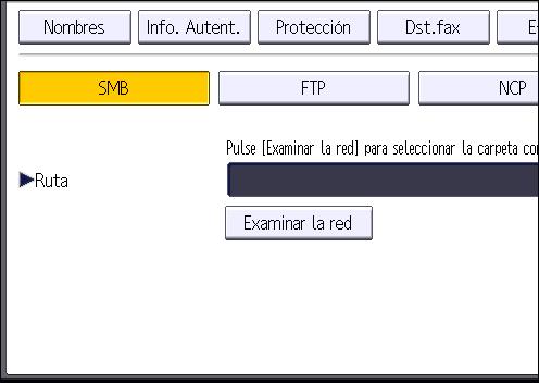 Transferencia de archivos. 11. Pulse [Cambiar] en "Nomb usu inicio sesión". 12. Introduzca el nombre de usuario del ordenador de destino y, a continuación, pulse [OK]. 13.