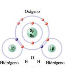 AGUA: ESTRUCTURA Esta compuesto por 2 átomos de hidrógenos y uno de oxígeno.