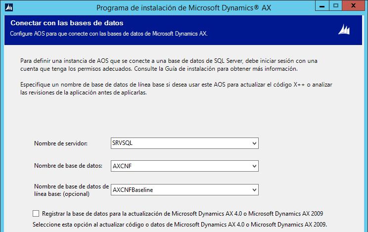 Microsoft Dynamics AX Seleccionamos