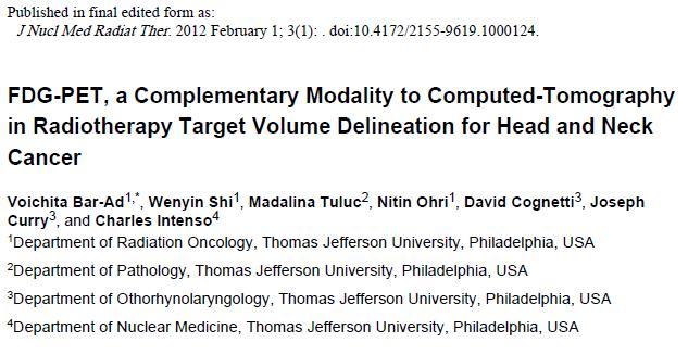 Revisión de los artículos publicados para valorar el rol18f-fdg- PET como modalidad complementaria al TAC en la delineación de Target Volúmenes en tumores de cabeza y cuello.