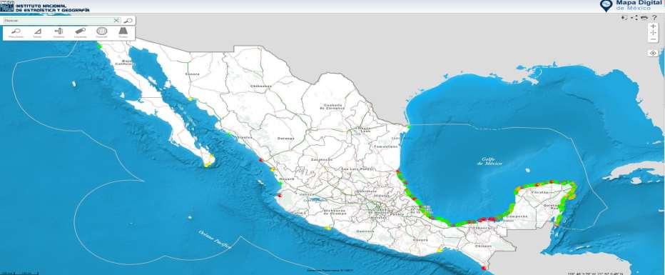 El inventario se inicio con 71 registros de Erosión Costera en el litoral mexicano, actualmente se tiene un total de 574 sitios con alguna condición de pérdida de playa.