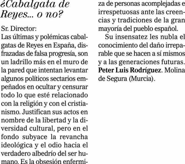 El Mundo España Prensa: Diaria Tirada: 147.850 Ejemplares Difusión: 101.207 Ejemplares Página: 14 Sección: OPINIÓN Valor: 1.