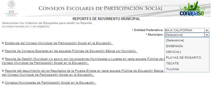 I) Información Pública 3. Reporte de movimientos municipales 4.