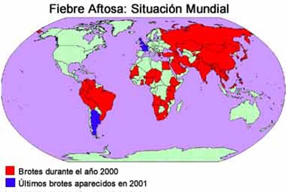 2000 Fiebre Aftosa en países vecinos; Argentina, Brasil, Uruguay, Bolivia y