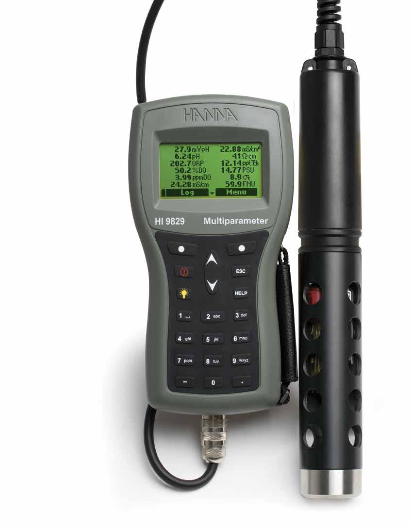 HI9829 Medidores multiparamétricos con GPS ph/orp/ise, CE/TDS/resistividad/ salinidad/σ del agua de mar, turbidez, OD, temperatura y presión atmosférica.