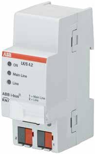 Datos técnicos ABB i-bus KNX Descripción del producto El acoplador de línea ABB i-bus KNX es un aparato para montaje en raíl DIN con anchura de módulo de 2 HP.
