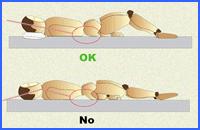 Características de la almohada: - Si duerme boca arriba la almohada relativamente fina debe asegurar que la columna cervical forma con la columna dorsal el mismo ángulo que al estar de pie.