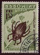Coleoptera : Scarabaeidae : Melolonthinae : Melolontha melolontha. 1960 Octubre 10 : Mariposas (6 valores) (Y & T : xxx) (Scott : C 89 C 94).