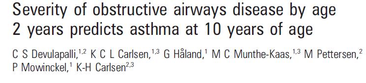 Índice de severidad Score > 5 es un fuerte factor de riesgo para asma