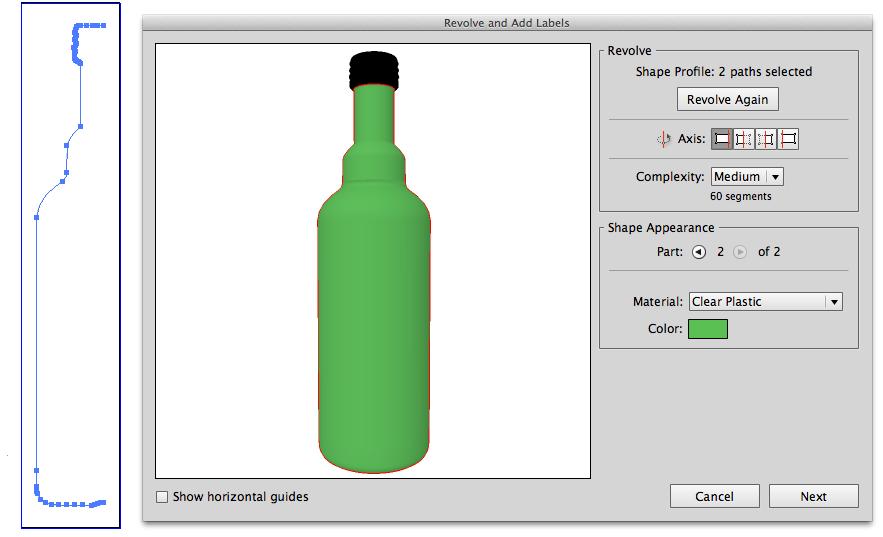 ai Este archivo contiene dos trazos, que representan los contornos de una botella y su tapón. 3.