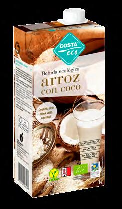 Bebida ecológica de Arroz con Coco Bebida ecológica de Arroz con Cacao Disfruta del exótico sabor del fruto del cocotero en combinación con el arroz.