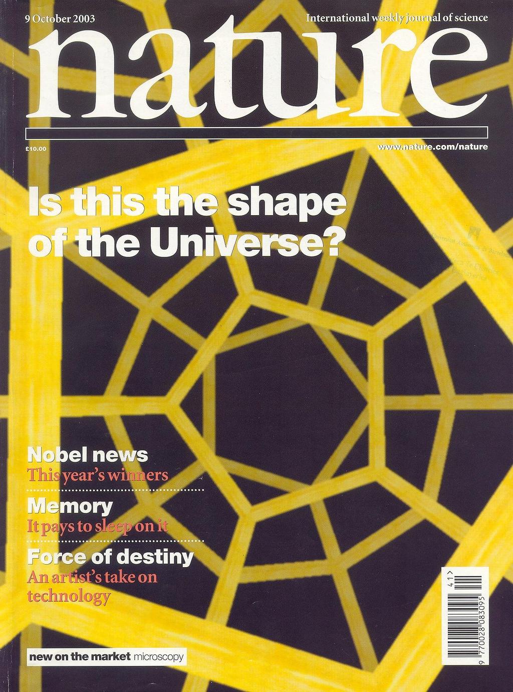 9/10/2003: Nature publica un artículo que sugiere