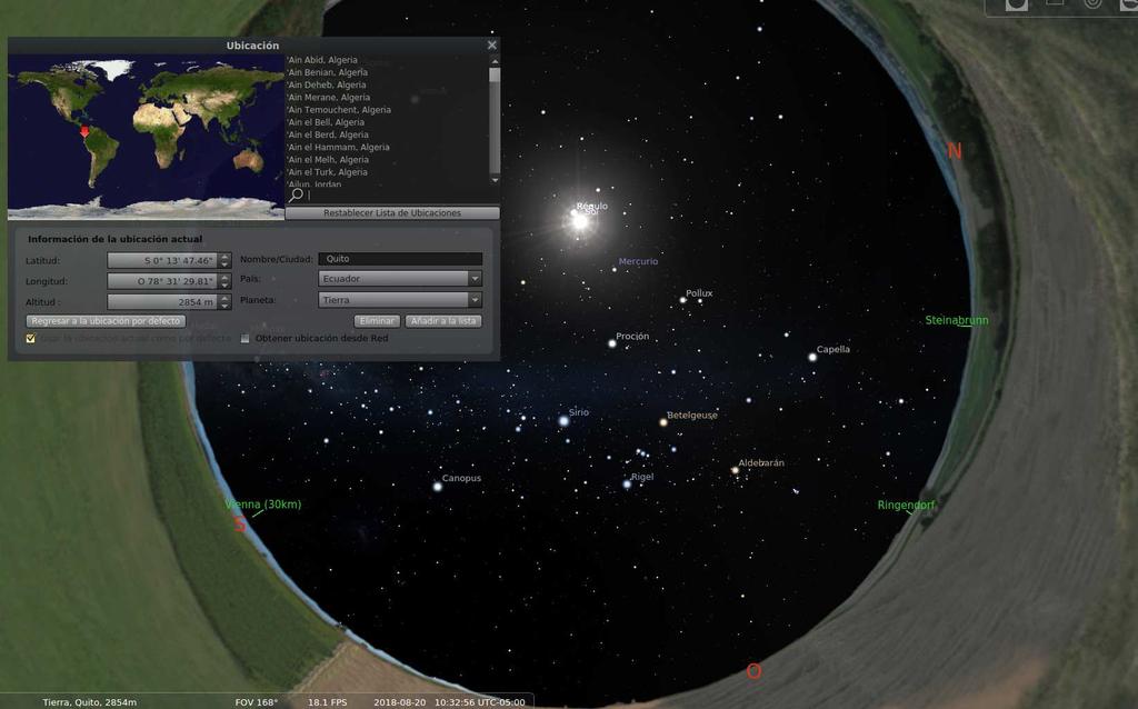 Una de las aplicaciones más populares para escritorio es Stellarium. Esta aplicación permite moverse en el tiempo y observar todos los objetos en el cielo.