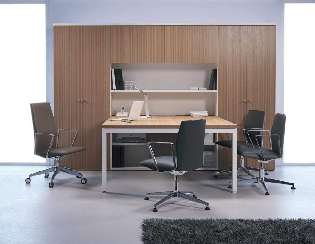 Semiexecutive range takes elements from task programs as F25, M10 and V30, providing solutions for leg frames and structures, finishes and dimensions.