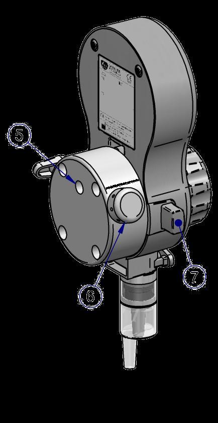 Incorpora un mando (3) que acciona el paso del gas de la línea de canalización, regulable mediante el tornillo de ajuste (4).