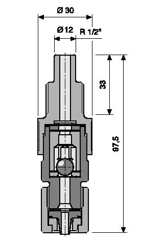 1.9 Accesorios de instalación mecánicos e hidráulicos Válvula de dosificación PVT Carcasa de PVDF, juntas de PTFE con bola de retención cargada con resorte Hastelloy C, presión inicial aprox.