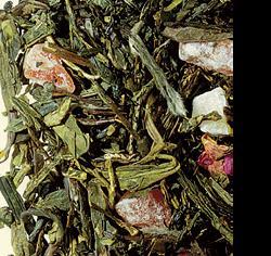 82038 Exótico Biológico Sabor a exótico Té blanco Pai Mu Tan, té verde China sencha, trozos de piña, trozos de papaya, cáscaras de naranja, pétalos de caléndula, aroma
