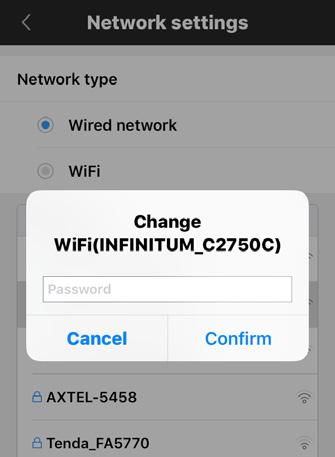 37 4. In the Wi-Fi network list choose the name of the network, enter the password and press Confirm. 5.