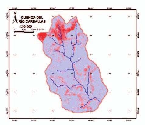 132 RIAL et al. FIGURA. 6. Erosión estimada para la cuenca del río Carballas mediante la combinación de la USLE y el SIG.