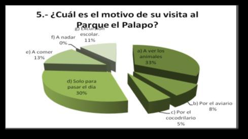 5.- Cuál es el motivo de su visita al Parque el Palapo?
