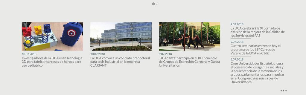 3.7.3. Sobre el uso de imágenes La web de la Universidad de Cádiz cuenta con diversas herramientas informativas que se apoyan en el empleo de imágenes que deben respetar unas dimensiones establecidas