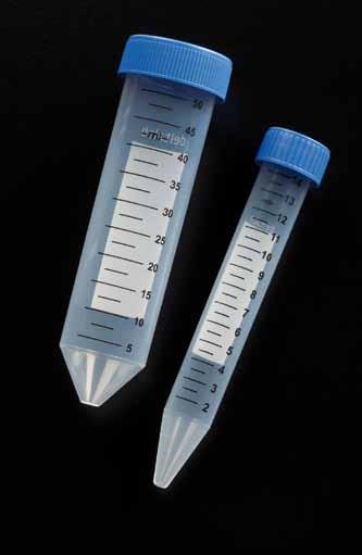 Tubos centrífuga de 15 y 50 ml c (IVD) Tubos fabricados en polipropileno, ideales para aplicaciones clínicas y de investigación. Material libre de DNAse, RNAse y pirógenos.