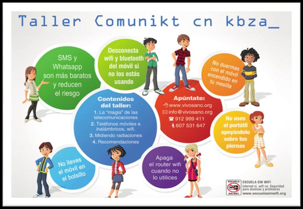 Conoce el Uso Inteligente de las nuevas tecnologías El Taller Comunikt cn kbza es una iniciativa propuesta por la Fundación Vivo Sano y Escuela sin WiFi, en