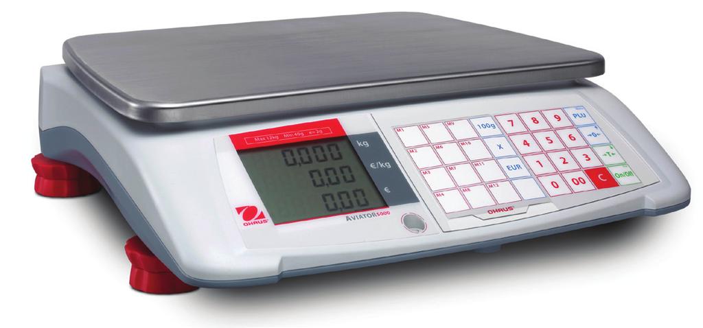 OHAUS Aviator TM 5000 Balanza comercial estándar para el cálculo de precios Rápida, sencilla y móvil Aviator TM 5000 es una balanza digital para el cálculo de precios, dotada de gran robustez y