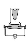 f. Un dispositivo metálico para la fijación al pasatapas a fin de evitar una desconexión intempestiva. g. Un punto para toma de divisor capacitivo h.