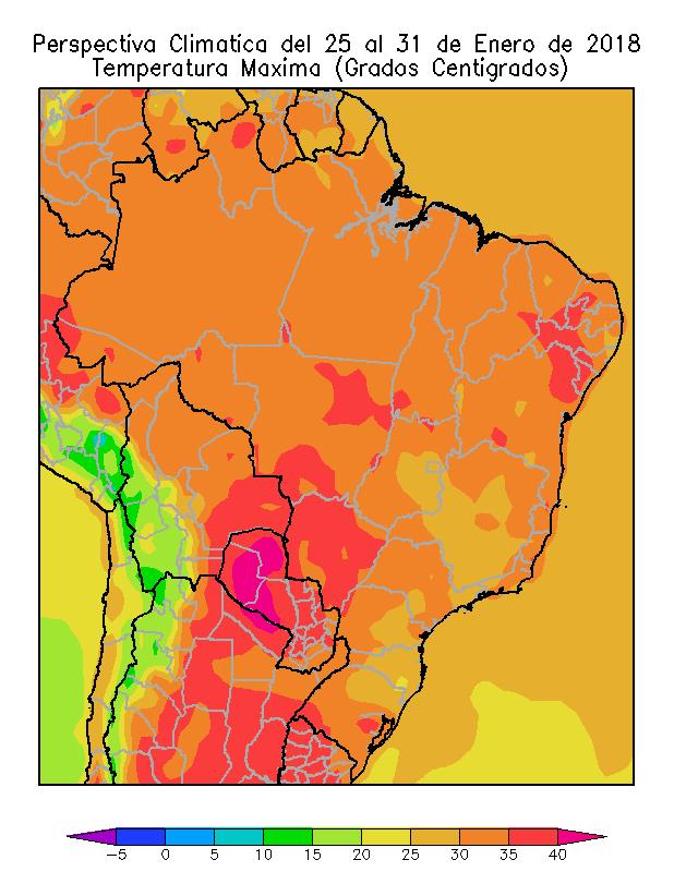 BRASIL La perspectiva finalizará con vientos cálidos que producirán temperaturas máximas cercanas al promedio estacional.