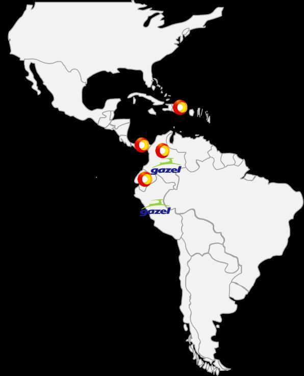 Extensa cobertura a nivel regional Terpel ha logrado consolidar su plan de expansión en 5 países de la región: En República Dominicana, desde 2011 se abastecen 4