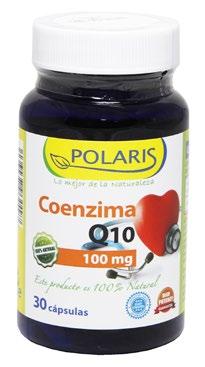 Composición (Coenzima Q10-30 mg): Agentes de carga (Carbonato cálcico y Maltodextrina), Agente de recubrimiento (Gelatina), Coenzima Q10 (Ubiquinona), Antiaglomerantes (Estearato de magnesio y