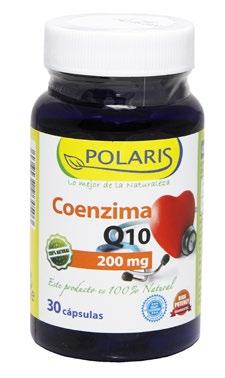 Composición (Coenzima Q10-100 mg): Agente de carga (Fosfato cálcico), Coenzima Q10 (Ubiquinona), Maltodextrina, Antiaglomerantes (Estearato de magnesio y Dióxido de silicio).