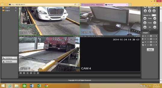 Pantallazo video en tiempo real. Cámara exteriores e interna para monitoreo de la interventoría Foto 66.PR 5+800PeajeFlores.