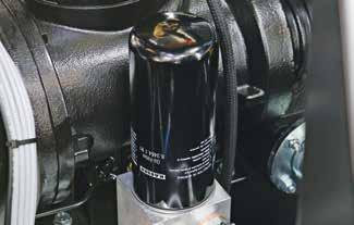 Filtros de aire de admisión separados para motor y compresor El diseño óptimo y la instalación separada de los filtros de aire de admisión mejoran notablemente la confiabilidad y la