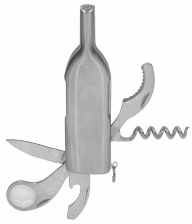 CÓD: W1 Herramienta para vinos multifunción de acero inoxidable con forma de botella