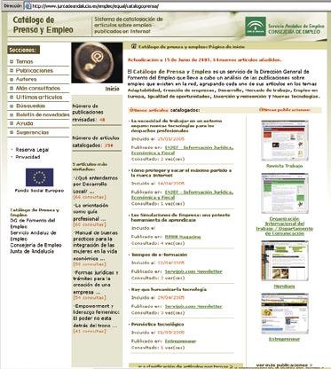 22 Proyectos en la red Catálogo de Prensa y Empleo Acceso: http://www.juntadeandalucia.