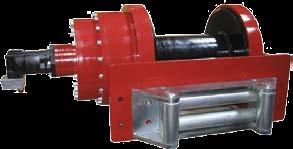 capacidad.  Two stage planetary geartrain winch with high capacity drum.