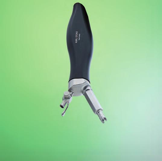 El uso de un rectoscopio de amplio lumen permite guiar con precisión el instrumental quirúrgico bajo control endoscópico.