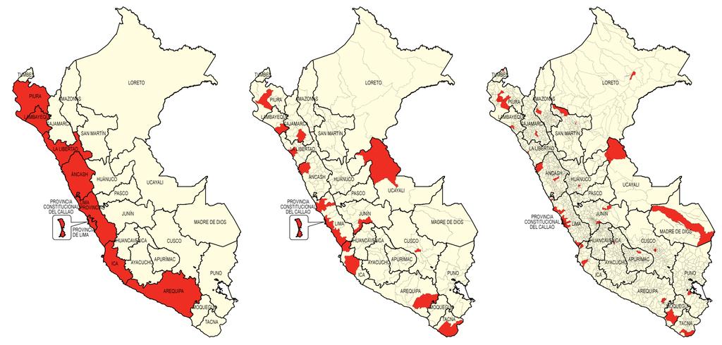 PERÚ: CENSO NACIONAL DE COMISARÍAS Y REGISTRO NACIONAL DE DENUNCIAS DE DELITOS CONCENTRACIÓN DE LA ACTIVIDAD DELICTIVA-2015 Departamento Provincia Distrito 9 Regiones del país (35%) concentran el 82%