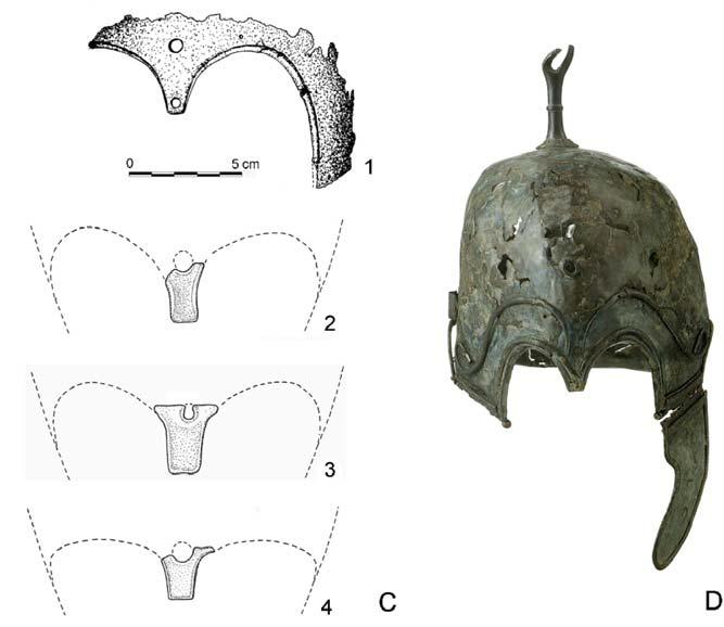 Fig. 19.- C, 1) Vista frontal del casco de Piedrad de la Barbada.