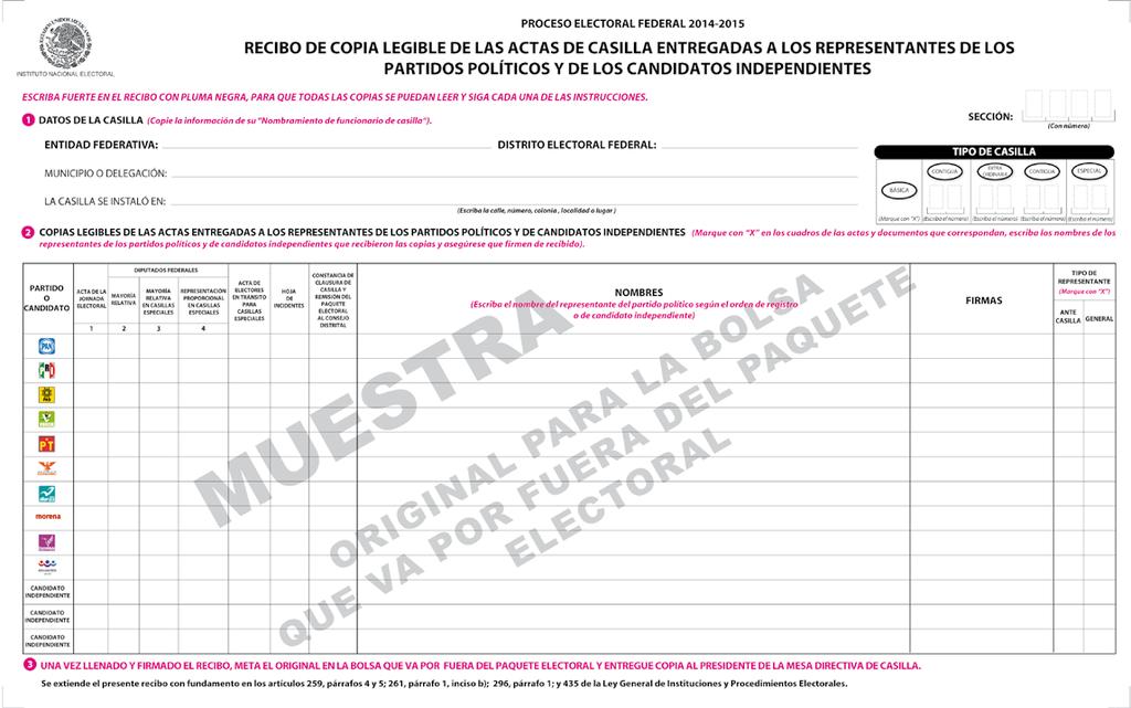Proceso Electoral 2014-2015 Méico La paz Calle Ignacio Zaragoza, número 125, Col. Pino.